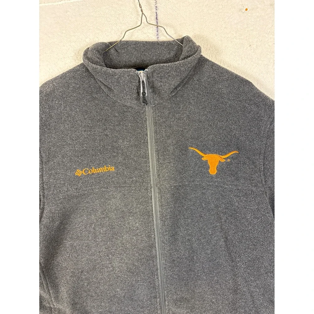 Columbia Texas Longhorns Fleece Jacket Mens Large Gray Full Zip 006564-ACT-2011